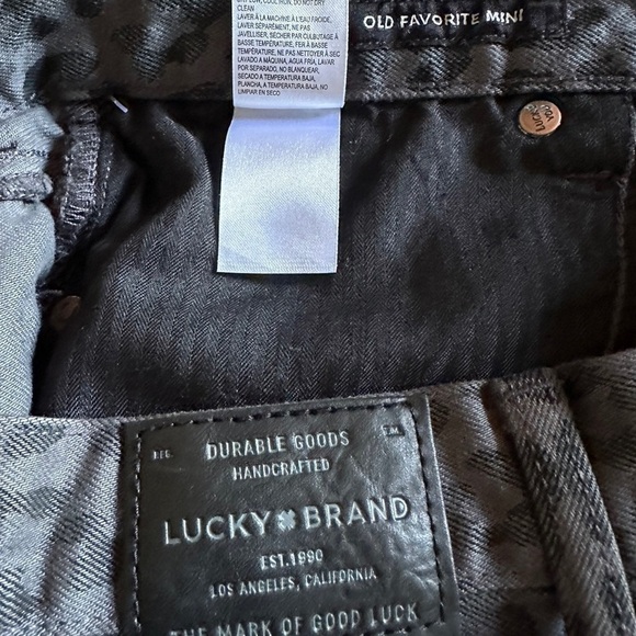 Lucky Brand Old Favorite Mini Skirt In Charcoal Leopard Print Size 10/30 - Picture 12 of 13